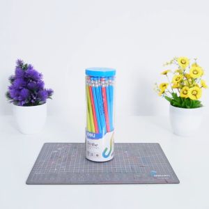Deli Pensil 2B dengan penghapus 50 pcs/tabung sudah di raut EU51006