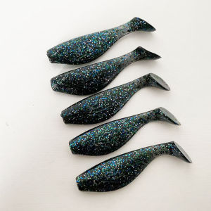5PCS 6cm T-Tail Soft Bait Sinking Fish Shaped Worm Slow Sinking & Wobbling Action All Water Layer Search Lure for Bass