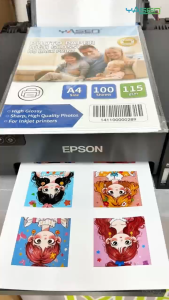Yasen Glossy Photo Paper A4 size 180gsm – 20 Sheets/Pack with/without Backprint | Premium Inkjet Printing Paper