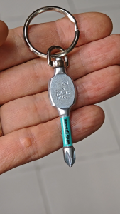 Whirlpower 100-GV01 พวงกุญแจไขควง ปากแฉก Phillips PH ขนาด PH1+PH2 แบบพกพา Made in Taiwan งานสวย