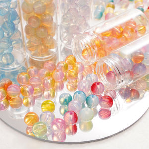 Handmade DIY Glass Protein Beads round Loose Beads Bracelet Necklace Jewelry Accessories Material Protein Beads for Crafts