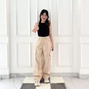 KULOT CARGO DRILL - CELANA CARGO WANITA - CARGO PANTS