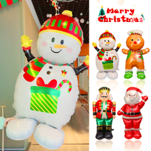Standing Base Christmas Balloon / Large Aluminum Film Inflatable Balloon / Santa Claus Snowman Foil Balloon / Cartoon Xmas Elk Balloons Home Party Decor