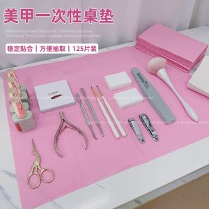 Disposable Nail Art Table Mat 125 Sheets Waterproof Dirty Proof Cleaning Hand Pad Double Sided Absorbent Salon Tools