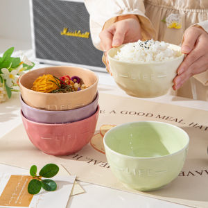 ชามซีดั้งเดิมแบบใหม่ปี 2025 ชามทานข้าวเซรามิกสวยงามพิเศษสำหรับใช้ในบ้าน ขนาดกลาง ลายพิมพ์ลายนูน ชามทานข้าวแบบเป็นส่วนตัว