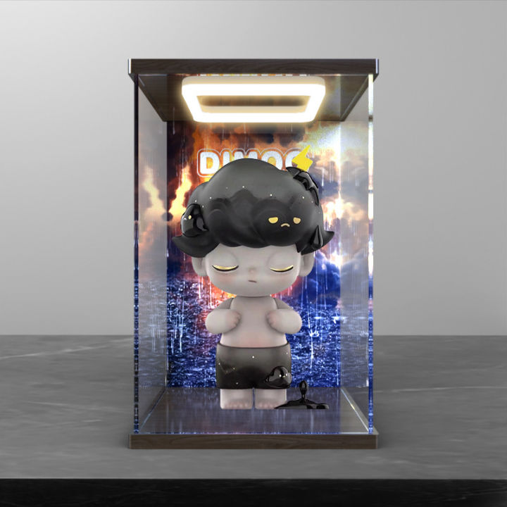 Acrylic Display Case for POP MART Dimoo 400% Lightning Rain Toy Figure ...