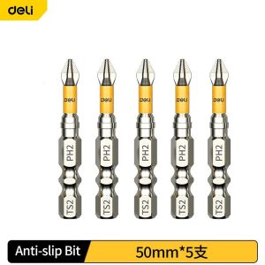 deli | Non-Slip Impact Drill Bit Cross Screwdriver Magnetic Batch Head Set 25/50/65/70/90/150mm Ph2 Screwdriver Bit