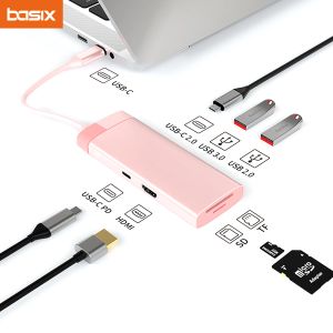 Type c hub 7 in 1 usb c hub Type-C to PD 100W USB3.0 HD-MI USB-C2.0 SD TF for MacBookPro Air M1 M2  usb c docking station