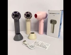 พัดลมพกพา พัดลมมือถือ ปรับได้199ระดับ ฟรีสายชาร์จType-C 2in1ใช้เป็นไดร์เป่าได้ ขนาดกระทัดรัด ดีไซน์สวยหรู