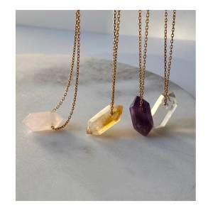 Small Natural Crystal Quartz Double-Tipped Stones for Men And Women Personality Necklaces Fashion Jewelry Accessories