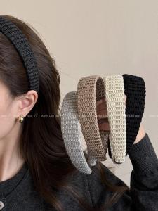Fashionable Knitted Hairband Women's New 2025 Pure Color Face Wash Headband Daily Outdoor Wear Hair Accessories Hair Clips