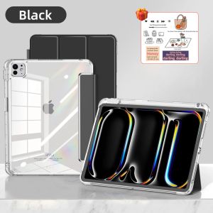 Case for iPad 10th Gen 10.9 For iPad A16 Case 11th Gen Cover Acrylic Slim Protective with Pencil Holder Threefold Stand