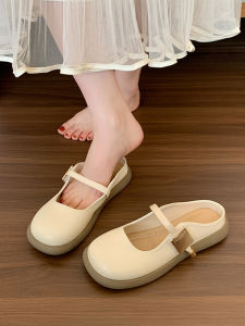 Kara Wood Womens Slip-On Flat Bottom Sandals Summer Outfit Casual Metal Element Soft Comfortable Maternity Slippers