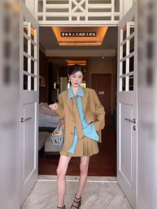 Vintage Striped Jacquard Breathable Suit Jacket