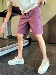 กางเกงขาสั้นทำงานผ้าไหมน้ำแข็งแห้งเร็วสำหรับผู้ชาย กางเกงขาสั้นทรงหลวมสบาย ๆ สำหรับฤดูร้อน กางเกงขายาวทรงตรงสำหรับผู้ชาย ทรงตรง ทรงหลวม ทรงหลวม