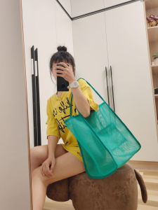Fashionable New Transparent Mesh Beach Bag for Women Large Capacity Toy Trendy Ins Style Net Yarn Satchel
