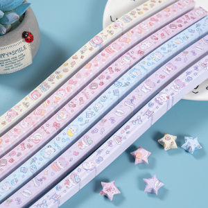 Cute Cartoon Rabbit Single-Sided Print Kids Handmade Lucky Star Folding Paper Five-Pointed Star Drift Bottle Colored Paper Paper