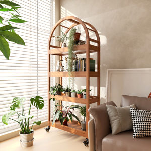 TMCG | Balcony Multifunctional Corner Display Wooden Plant Shelf
