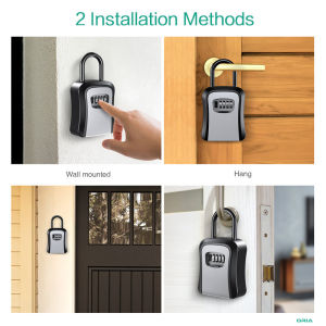 HOL Large Key Storage Lock Box Wall Mounted Key Safety Box with Detachable Shackle 4-Digit Combination Holds up to 5 Keys for House Keys or Car Keys U Disck ID Card