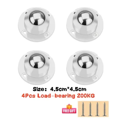 4Pcs Self Adhesive Mute Ball universal wheel 4/3/2/1 Beads Furniture Casters Wheels Stainless Steel Wheel 360° Rotation Pulley