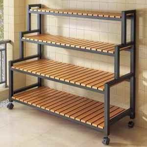 OME | Wheeled Multi-layer Step Flower Rack