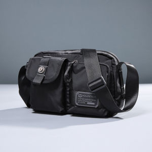 Mens Messenger Bag Casual Shoulder Bag Mens Oxford Cloth Bag Middle-Aged Mens Dad Shoulder Bag Large Capacity Work Clothing Canvas Bag