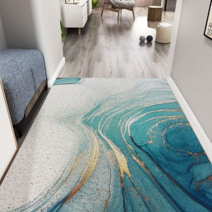 Luxury Entrance Door Mat Customizable Silk Circle Rug Home Entrance Hall Anti-Slip Floor Carpet Doormat Nordic Style PVC Material