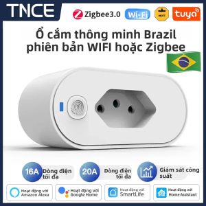 Ổ Cắm Thông Minh TNCE Với Chức Năng Giám Sát Điện Năng Phích Cắm Brazil 16/20A Tương Thích WiFi Hoặc Zigbee3.0 Điều Khiển Bằng Giọng Nói Qua Google Home Và Alexa Điều Khiển Từ Xa Dùng Cho Nhà Ở