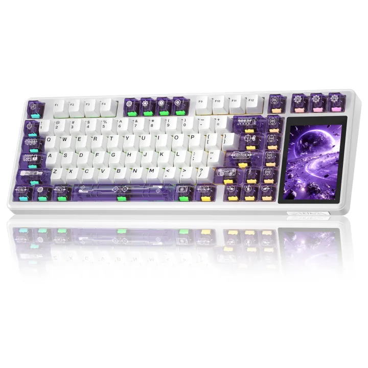 AULA L99 Equipped with Touch Screen Super Intelligent Customized Mechanical Keyboard Tri-mode RGB Dazzle Effect Wireless Hot-swappable Gasket Structure Esports