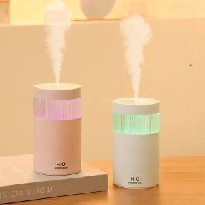 Mist Maker Lights for Car Home Bedro Mini 300ml Portable Air Humidifier USB Desktop Humidifier with Mute Air Atomization