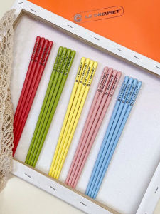 Elegant Ceramic Chopsticks Set High Temperature Resistant Anti Slip Beautiful Colorful Dinnerware Gift Box Creative Design