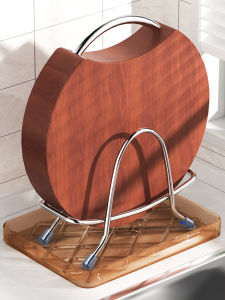 BW | Stainless Steel Pot Lid Holder Kitchen Cutting Board Storage Rack Home Use Cutting Board Holder Countertop Storage Shelf