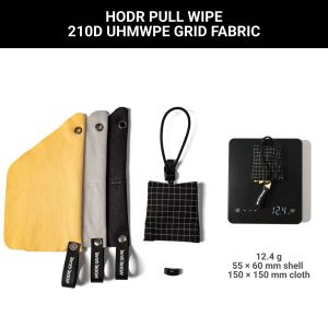[HODRGEAR] PULL WIPE Reusable Screen&Lens Cleaning Kit 1Shell+3Microfiber Cloths Pull-Open Attach to Pack Tyvek or UHMWPE Grid