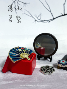 Miniature Chinese Style Ink Wash Skullpanda Dollhouse Props Garden Scene Model Display Box Collectible Toys