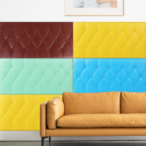 สติกเกอร์ติดตกแต่งผนังผนังติดวอลล์เปเปอร์กันน้ำโฟมตกแต่งห้องนั่งเล่นกระเบื้องติดผนัง3D แบบมีกาวติด DIY