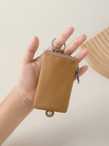 Mini Compact Leather Key Pouch Top Layer Cowhide Car Remote Keys Storage Universal Genuine Small Lock Key Bag Trendy
