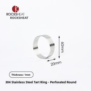 Rocksheat 304 Stainless Steel round Tart Ring Pastry Baking Mould for Fruit Pie And Cake Making French Style Kitchen Tool