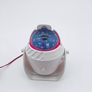 La Bàn Hàng Hải Chống Thấm Nước Có Đèn LED Màu Trắng/đen La Bàn Điện Tử Xoay Được Dùng Cho Thuyền Du Thuyền Ô Tô