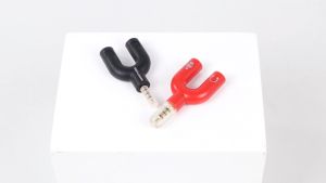 (COD) Spliter Audio Shape U 3.5mm ke Headphone & Mic