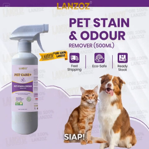 LANZOZ Pet Stain & Odour Remover Spray | Fresh Lavender Scent | Pet Urine Cleaner for Dogs & Cats | Carpet Sofa & Floor Cleaner