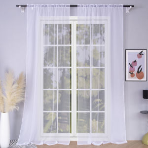 Minimalist style lightweight breathable gauze curtains white filter drapes for hotels living rooms festivals 1pc