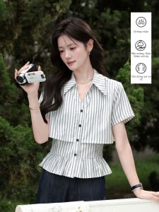 Áo Sơ Mi Cổ Sọc Xòe Tay Ngắn