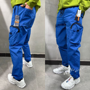 North America Mens Casual Pants Elastic Waist Multi-Pocket Workwear Versatile Spring Fashion Urban Style Loose Fit Long Trousers