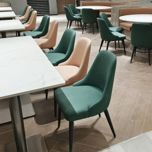 In Stock High Backrest Commercial Leisure Chair Sales Office Restaurant Single Seat Chair Plaid Color Customizable Dining Chair