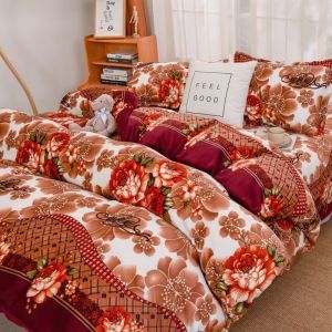 Thickened Coral Fleece Duvet Cover Single Piece
