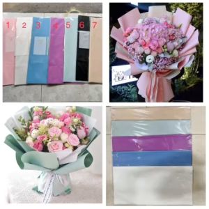 Giấy gói hoa màu trơn chống thấm nước . xấp 20 tờ khổ 60cm x 60cm . dùng gói hoa tươi hoa sáp hoa giấy hoa vải ....