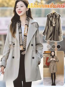 เสื้อแจ็คเก็ตลําลองแฟชั่นขนาดใหญ่ของผู้หญิง เสื้อแจ็คเก็ตกันลมความยาวปานกลาง