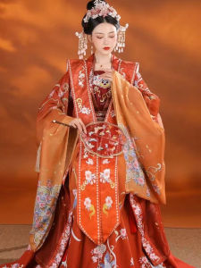 ดอกไม้ความงาม Qing Ping Le Song Dynasty ชุดกี่เพ้า ชุดฮั่นฝู ผู้หญิง Original Collared Long Shirt ความยาวเอว ชุดกี่เพ้า สไตล์จีน ฤดูร้อน Court เดรส