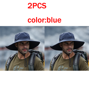 WRELS | 1/2PCS Summer Outdoor Hat Fashion Breathable Anti UV Fisherman Hat Sun Protection Large Brim Fishing Hiking Sun Visor Hat