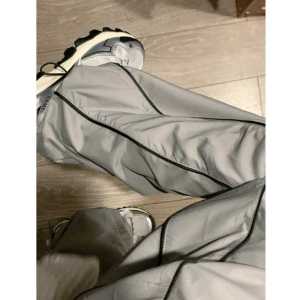 Quần Thể Thao Màu Xám Cạp Cao Dài Rộng Rãi Cho Nữ Quần Ống Rộng Nhanh Khô Quần Dài Thường Ngày Phong Cách Hàn Quốc Mùa Hè 2024